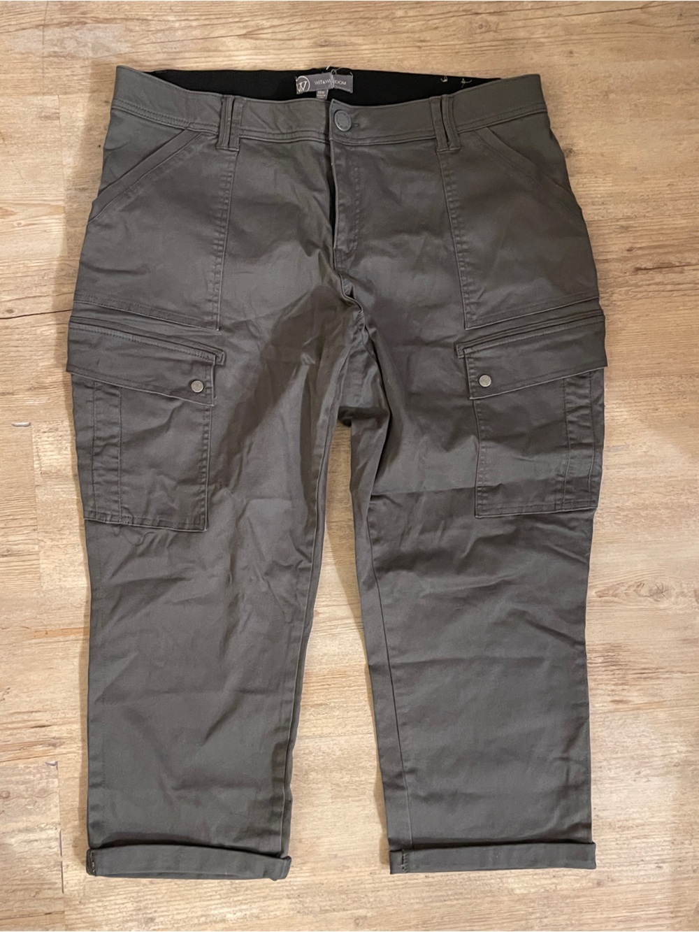 Wit & Wisdom womens Cargo Pants in Olive Gray